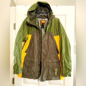 Burton Men’s Med Green/Brown Parka Ski Snowboard Winter Warm Hooded Pocket Coat